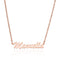 Collier prénom calligraphie fine, acier inoxydable, pour femme, modèle Manuella
