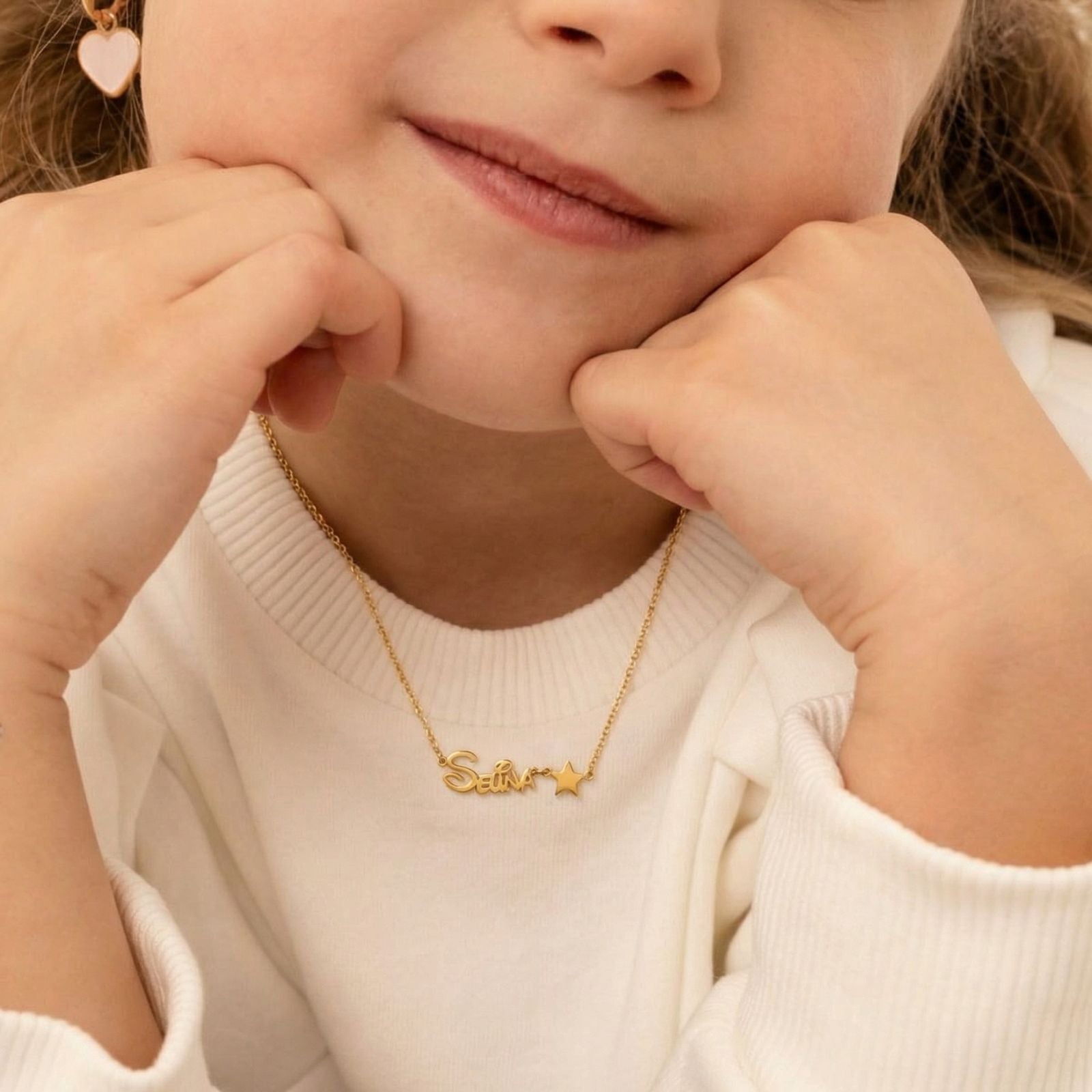 Collier prénom personnalisable, style Disney, en acier inoxydable