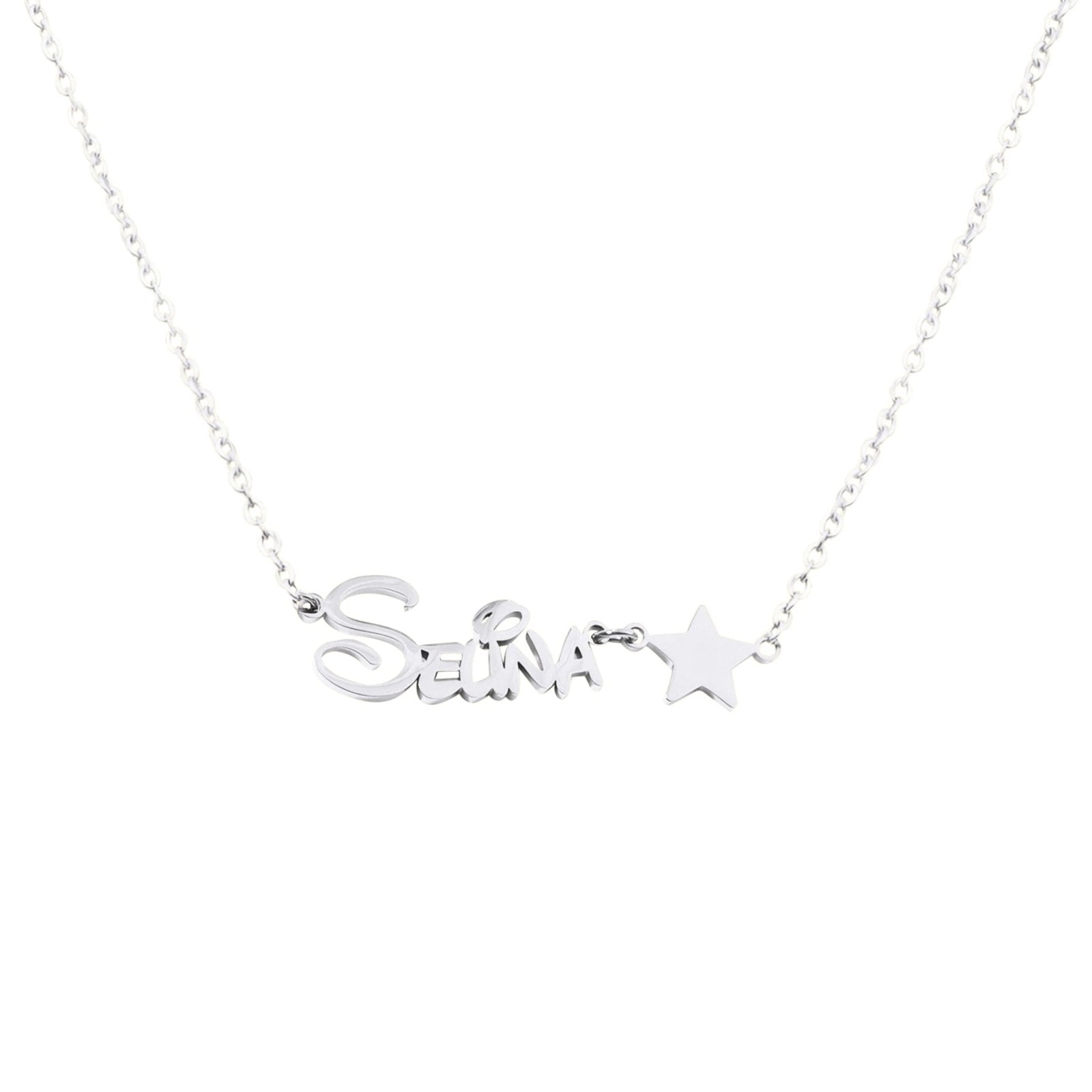 Collier prénom personnalisable, style Disney, en acier inoxydable, modèle Faylinn