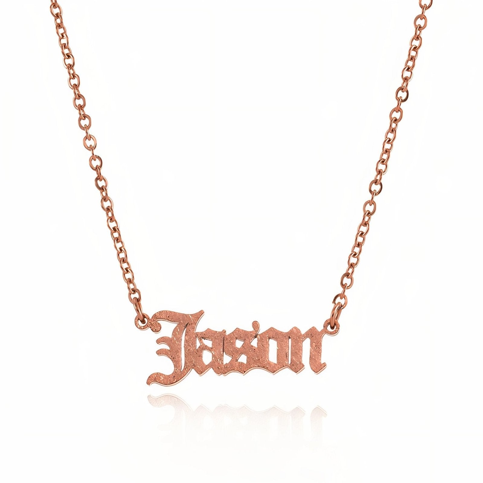 Collier prénom personnalisé effet sablé, en acier inoxydable, style gothique/urbain, modèle Alaric