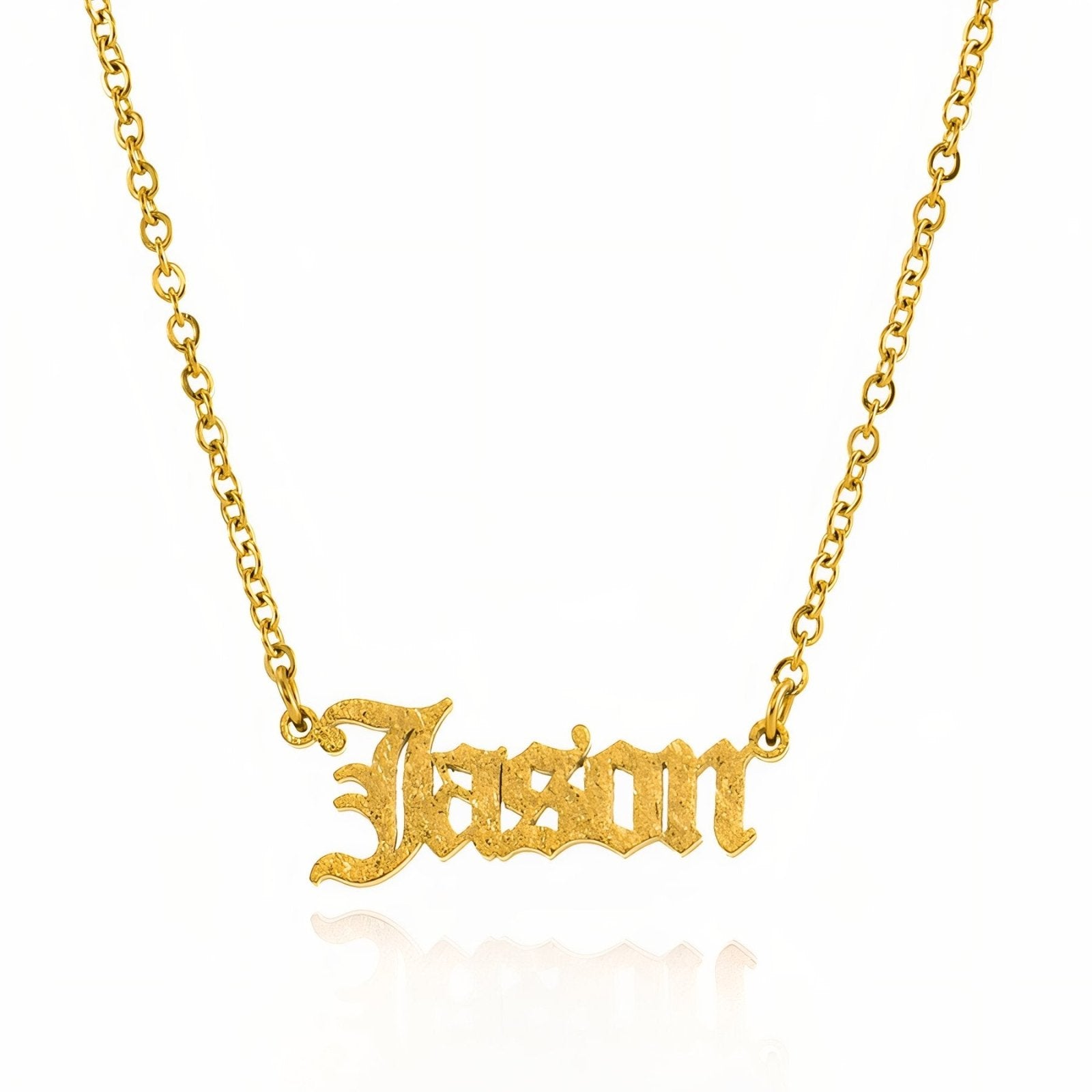 Collier prénom personnalisé effet sablé, en acier inoxydable, style gothique/urbain, modèle Alaric