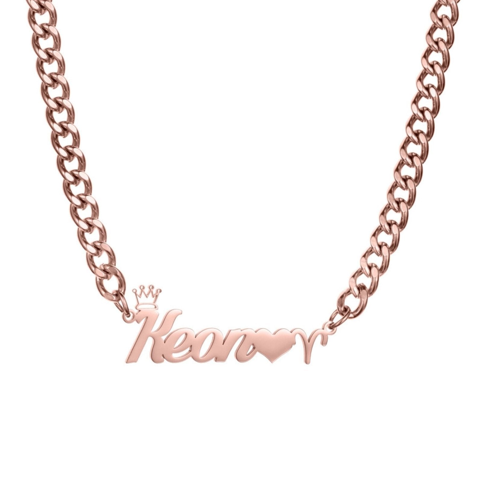 Collier prénom personnalisé pour homme, couronne et signe astrologique, en acier inoxydable