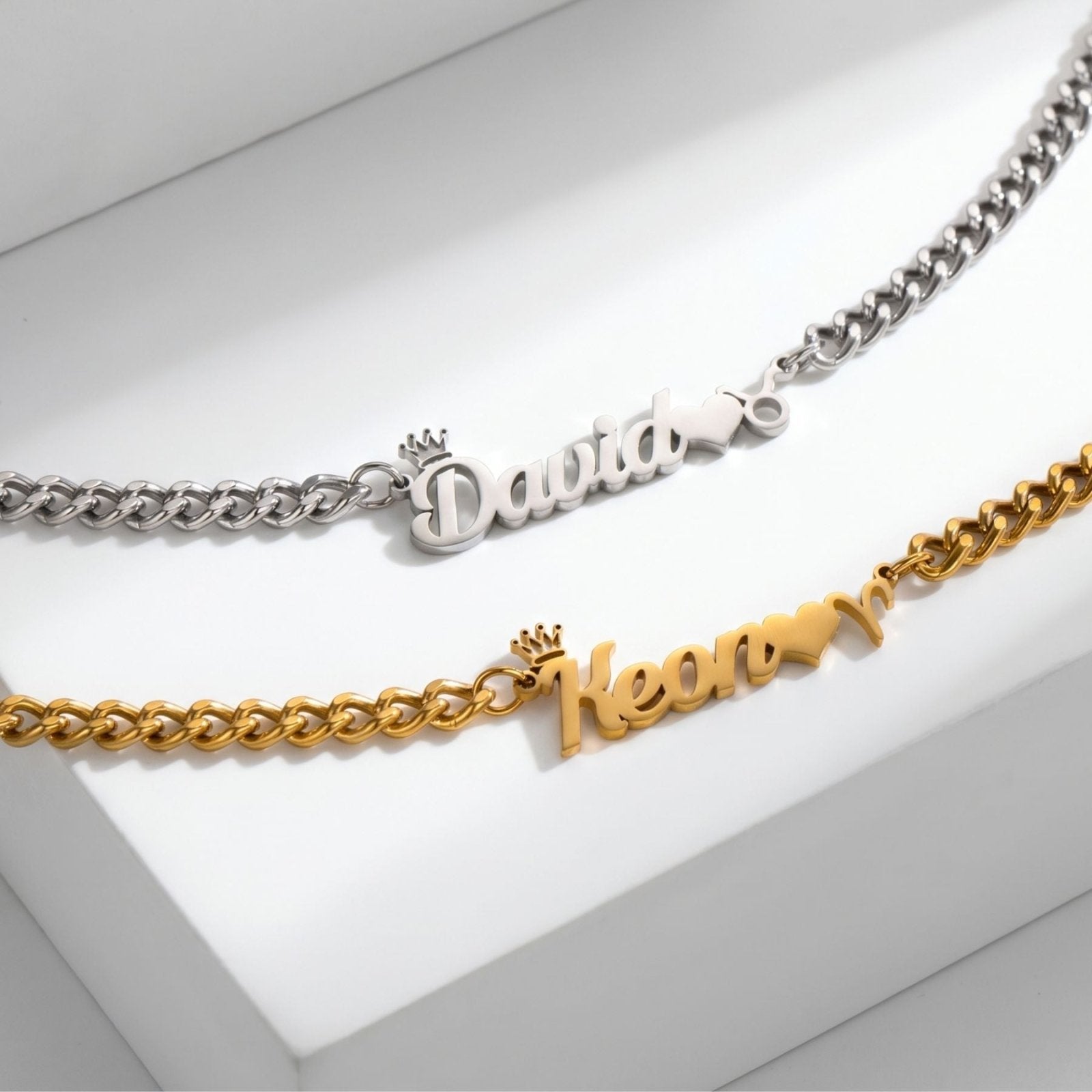 Collier prénom personnalisé pour homme, couronne et signe astrologique, en acier inoxydable