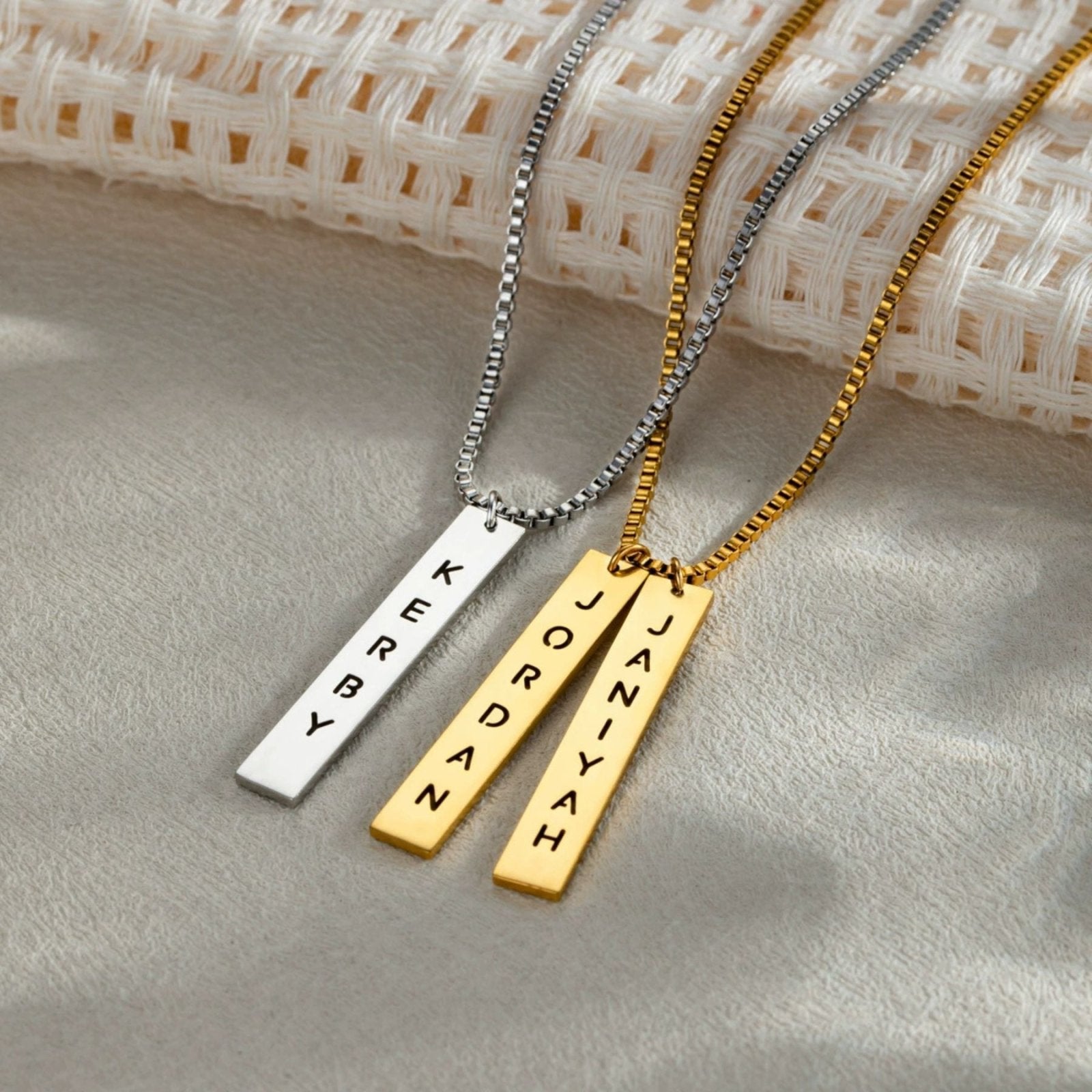 Collier prénom personnalisé pour homme, pendentif plaque rectangulaire, chaîne vénitienne