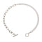 Collier ras de cou asymétrique pour femme, en acier inoxydable, demi-chaîne tennis sertie de zircons et maillons rectangulaires