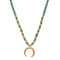 Collier ras - de - cou en perles de turquoise naturelle et pendentif lune dorée, style bohème chic
