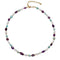 Collier ras de cou en pierres naturelles, avec améthyste, amazonite et pierre de lune