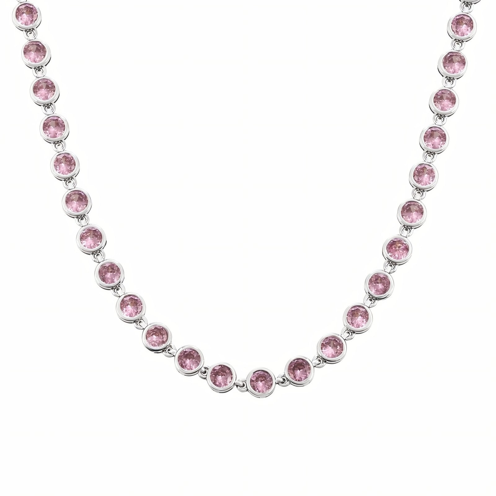 Collier ras - de - cou glamour pour femme, maille sertie avec zircon, en acier inoxydable