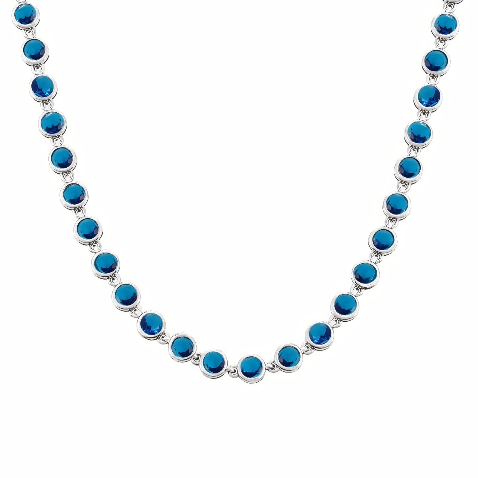 Collier ras - de - cou glamour pour femme, maille sertie avec zircon, en acier inoxydable