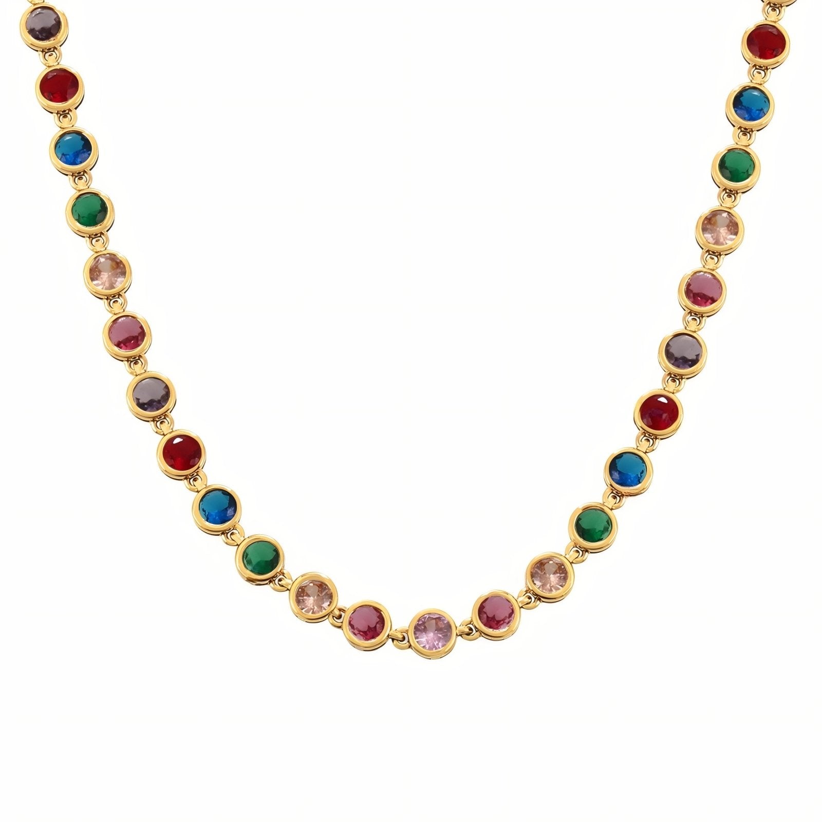 Collier ras - de - cou glamour pour femme, maille sertie avec zircon, en acier inoxydable