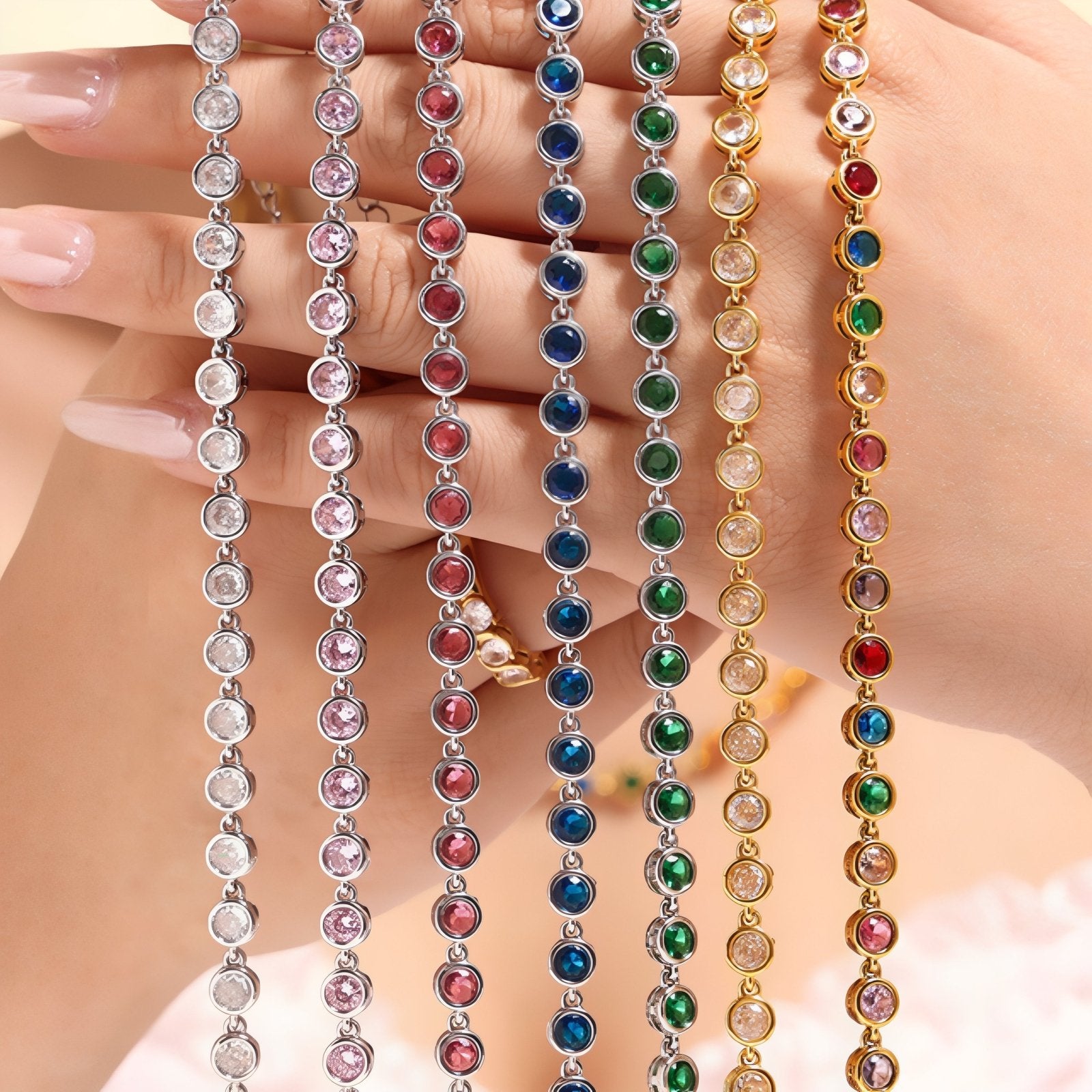 Collier ras - de - cou glamour pour femme, maille sertie avec zircon, en acier inoxydable