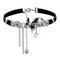 Collier ras de cou gothique papillon pour femme, en cuivre, avec simili cuir noir