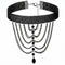 Collier ras de cou gothique pour femme, en dentelle avec chaînes cascade, en alliage métallique