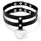 Collier ras de cou gothique pour femme, en simili cuir noir, avec pendentif cœur
