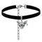Collier ras de cou gothique pour femme, en simili cuir noir, avec pendentif tête de chat en cuivre
