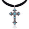 Collier ras de cou gothique victorien pour femme, en alliage de zinc, avec pierre turquoise