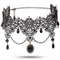 Collier ras de cou gothique victorien pour femme, en dentelle, avec métal noir