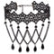 Collier ras de cou gothique victorien pour femme, en dentelle noire