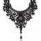 Collier ras-de-cou gothique victorien pour femme, en dentelle noire, design raffiné