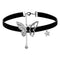 Collier ras de cou papillon pour femme, en simili cuir noir et cuivre, style gothique