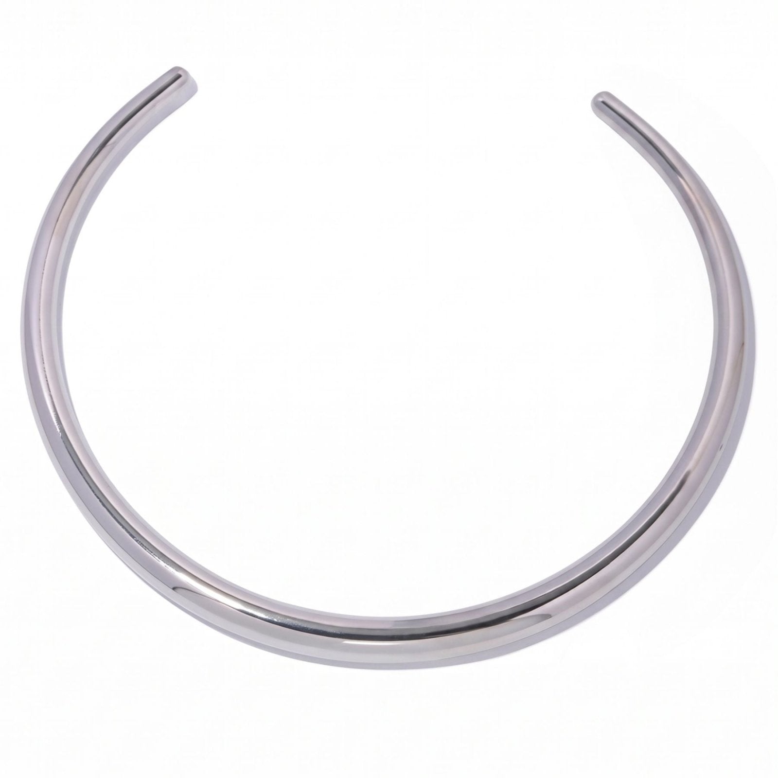 Collier ras-de-cou rigide pour femme, en acier inoxydable, design moderne