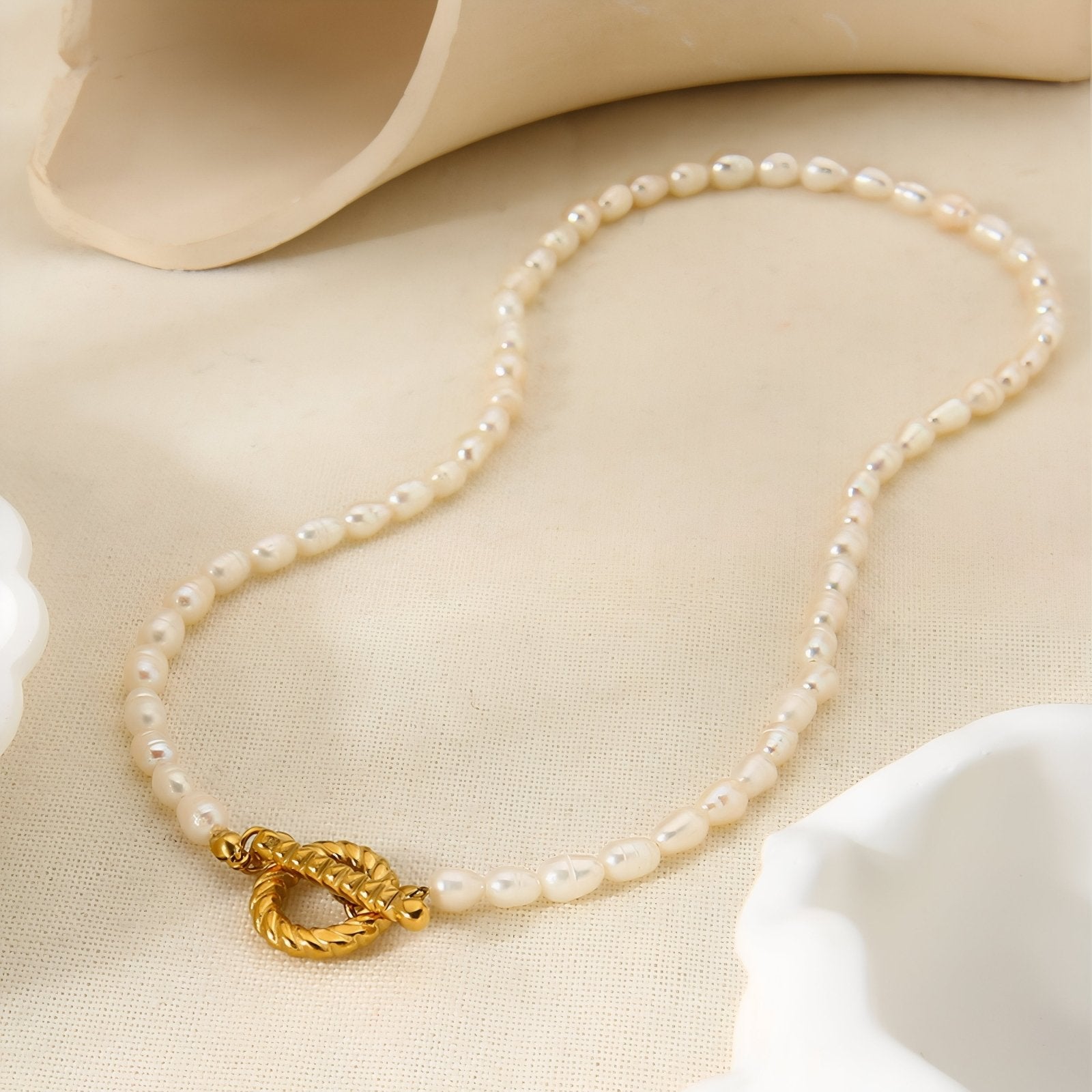 Collier ras - du - cou baroque pour femme, en perles d’eau douce , style vintage