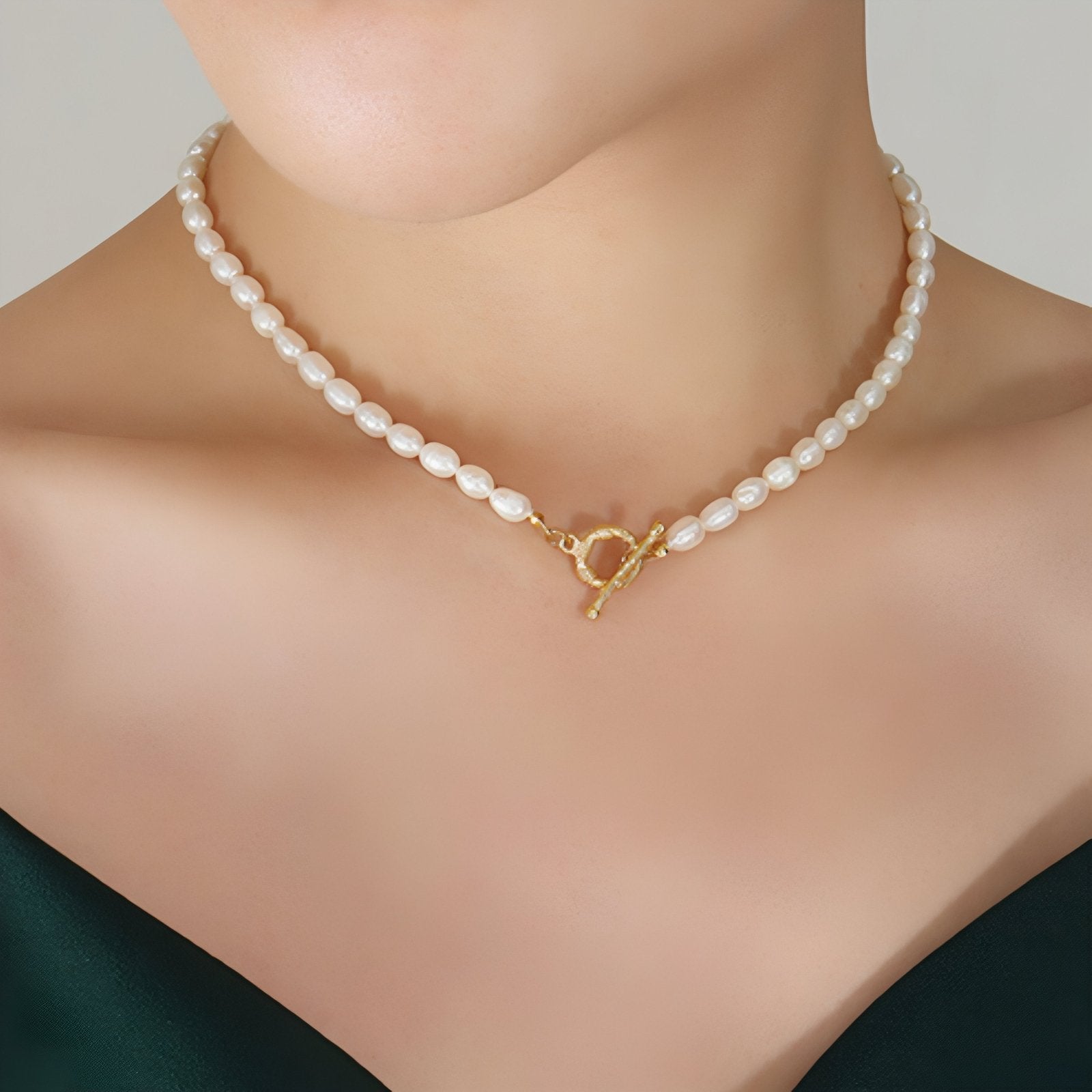 Collier ras - du - cou baroque pour femme, en perles d’eau douce , style vintage