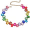 Collier ras - du - cou chunky avec cristaux taillés multicolores, look glamour