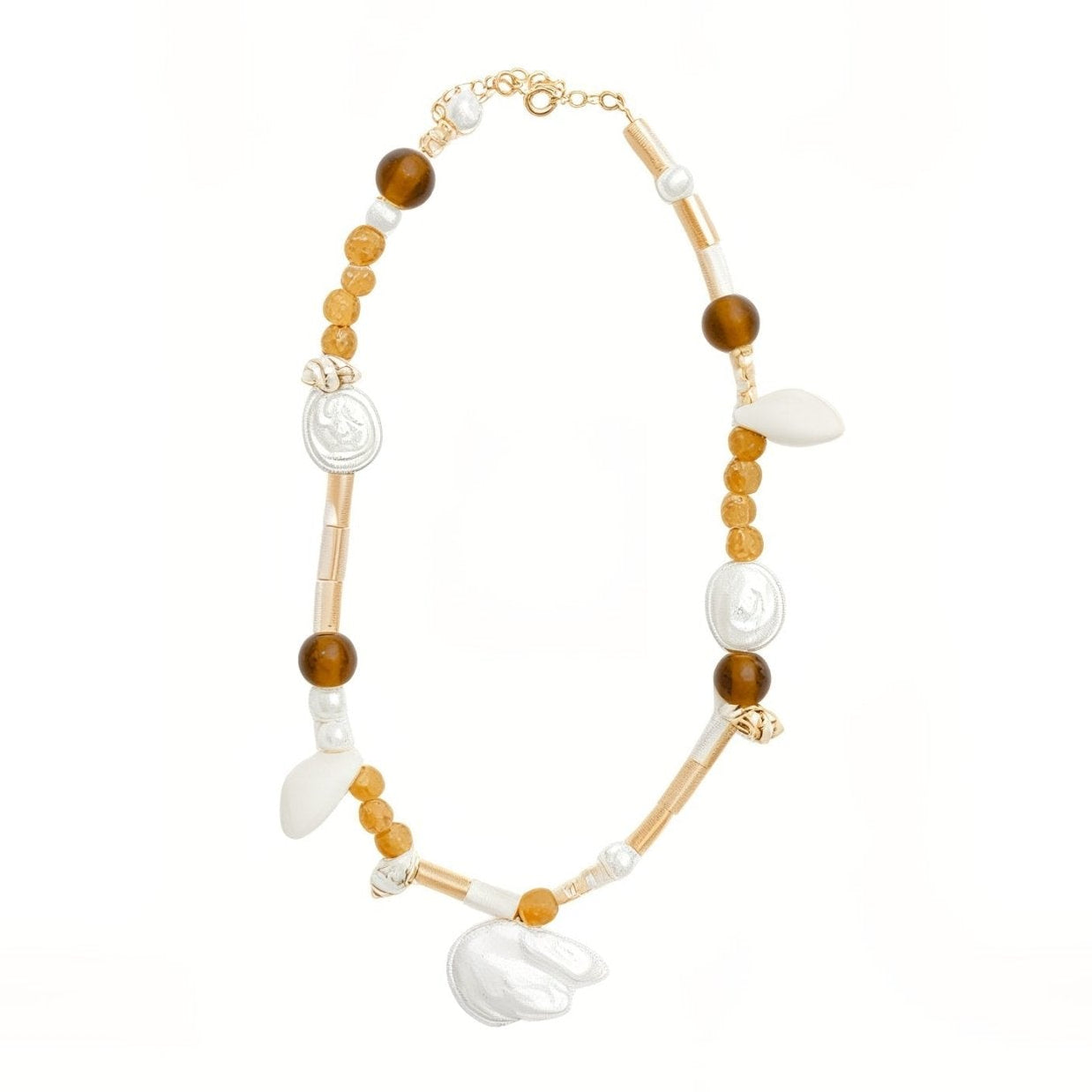 Collier ras - du - cou coquillage et perles, style bohème naturel, modèle Cynthia