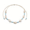 Collier ras - du - cou coquillage, perles pastel, corde tressée réglable, modèle Choisy