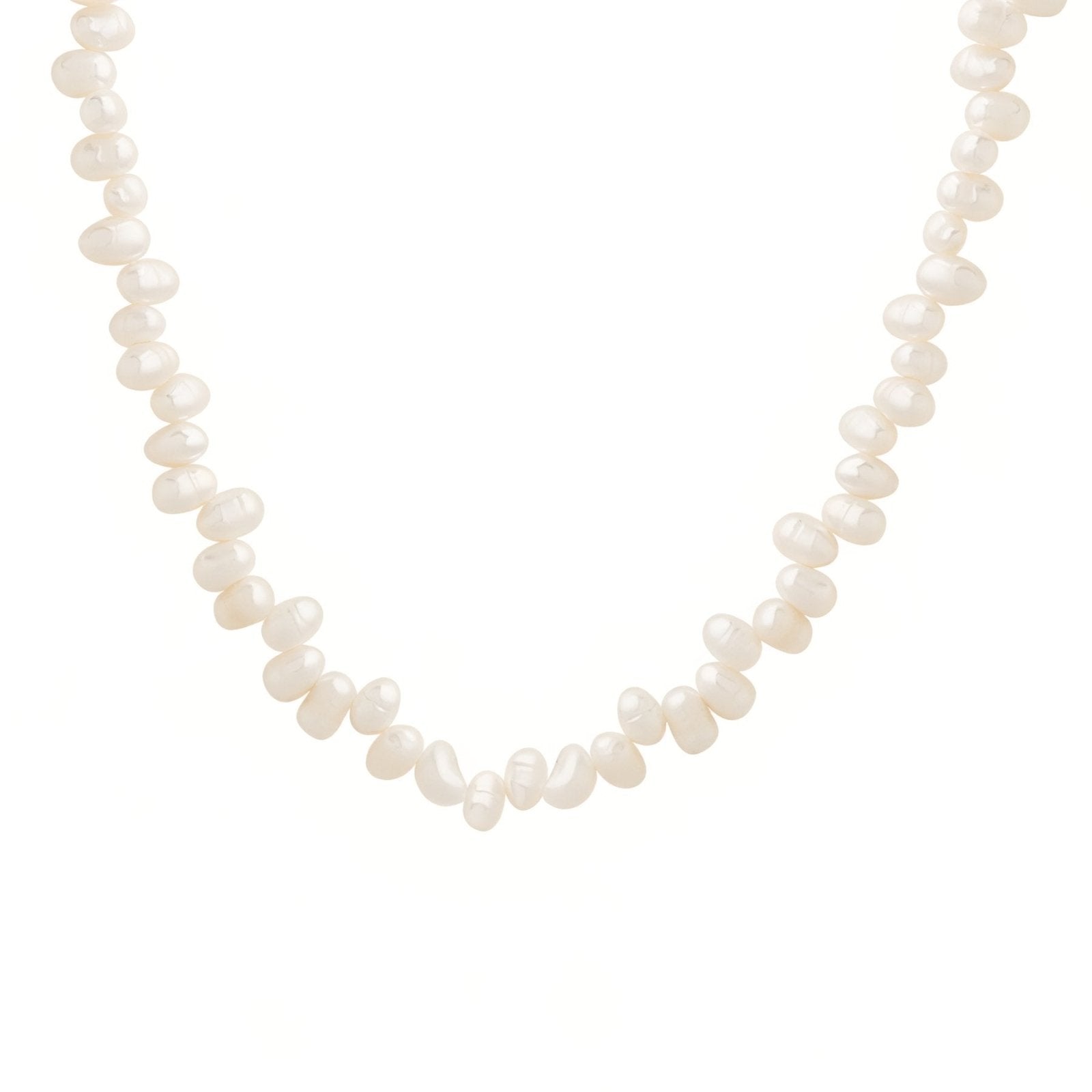 Collier ras - du - cou en véritables perles d’eau douce baroques, style chic bord de mer, modèle Lucy