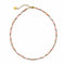 Collier ras - du - cou perles en quartz rose, chaîne dorée 18K, modèle Bianca
