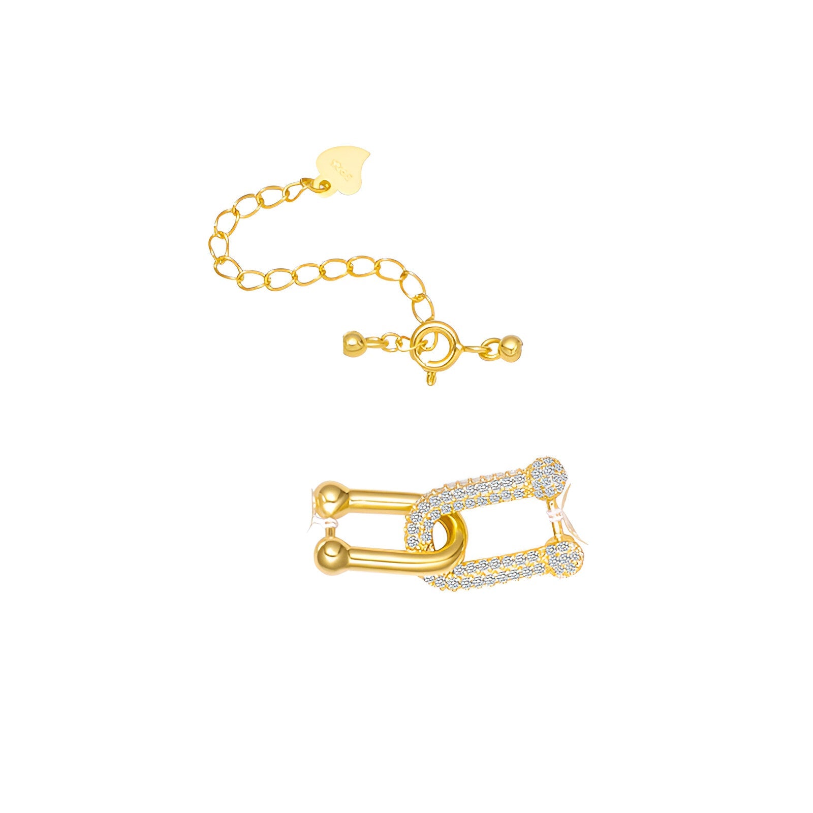 Collier ras - du - cou perles nacrées, fermoir design en U serti, look minimaliste et sophistiqué, modèle Eva
