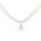 Collier ras - du - cou perles synthétiques blanches, pendentif nacré, style fantaisie, modèle Heidi