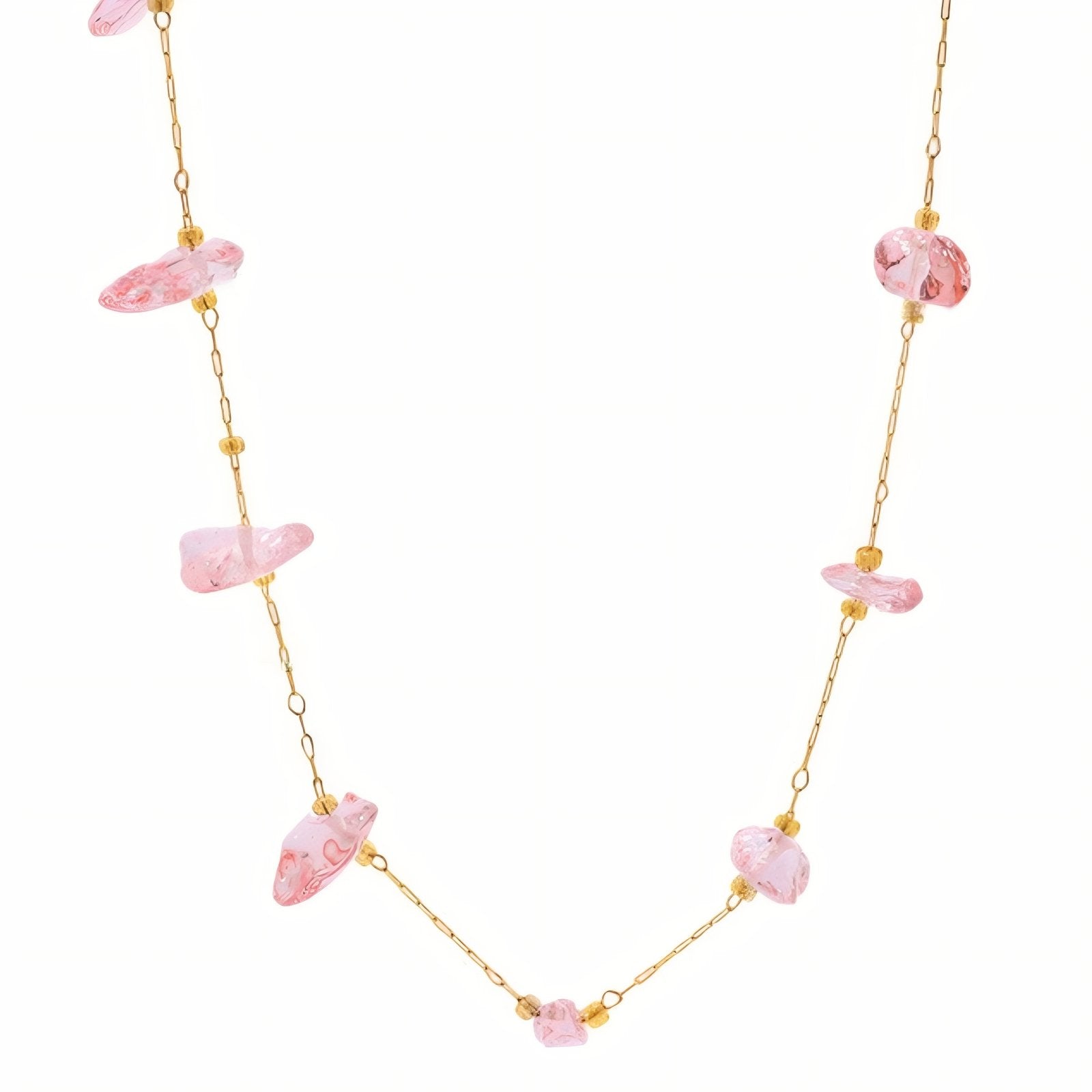 Collier ras - du - cou pour femme, avec pierres naturelles multicolores, en acier inoxydable