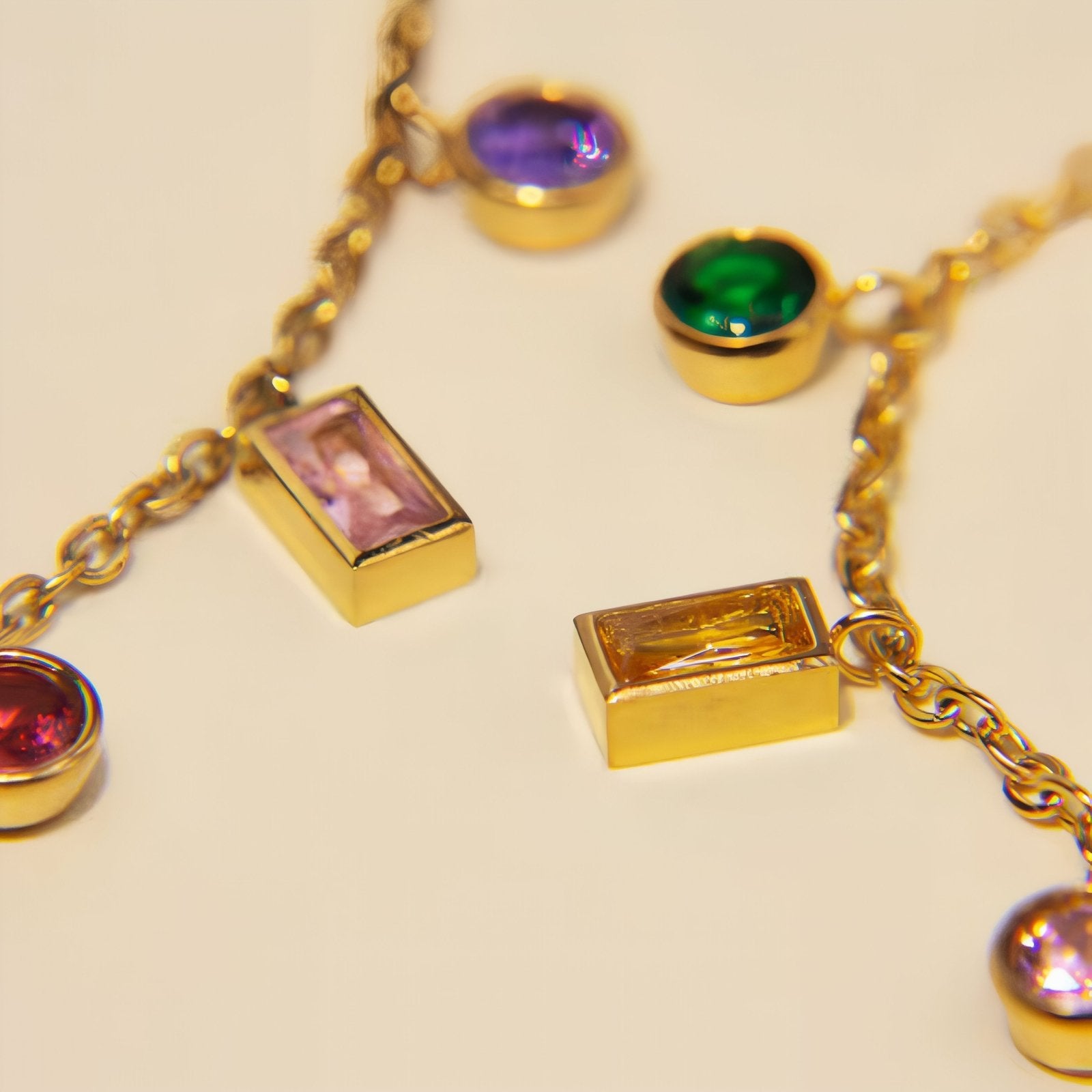 Collier ras - du - cou pour femme, avec zircon multicolores, en acier inoxydable