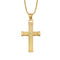 Collier religieux homme, croix texturée dorée sur chaîne spiga, modèle Miguel