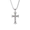 Collier religieux tendance, croix stylisée argentée en acier, zircon brillant, modèle Noah