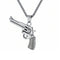 Collier revolver pour homme, en acier inoxydable, pendentif pistolet western sculpté