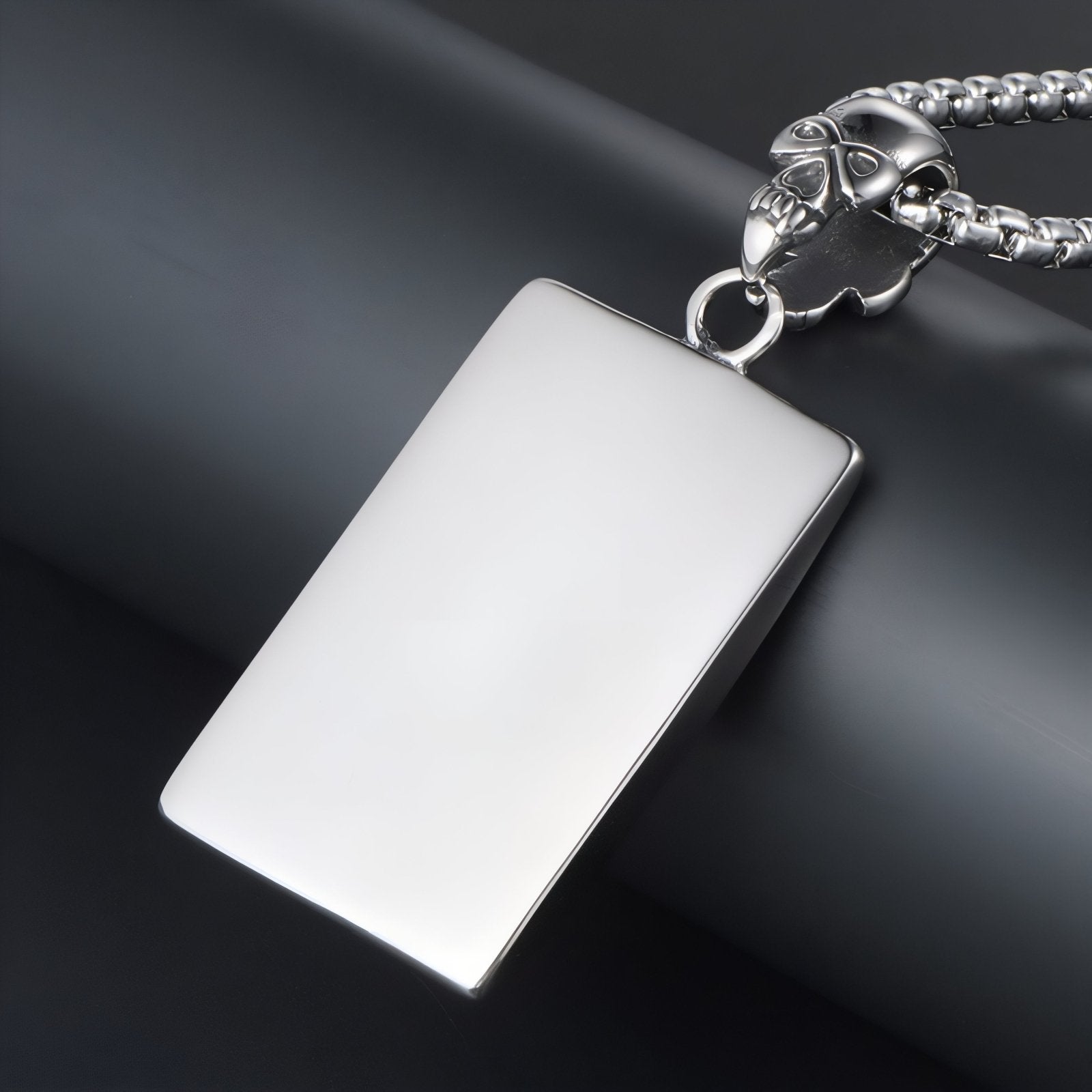 Collier rock pour homme, avec pendentif carte As de pique et tête de mort, en acier inoxydable