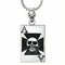 Collier rock pour homme, avec pendentif carte As de pique et tête de mort, en acier inoxydable