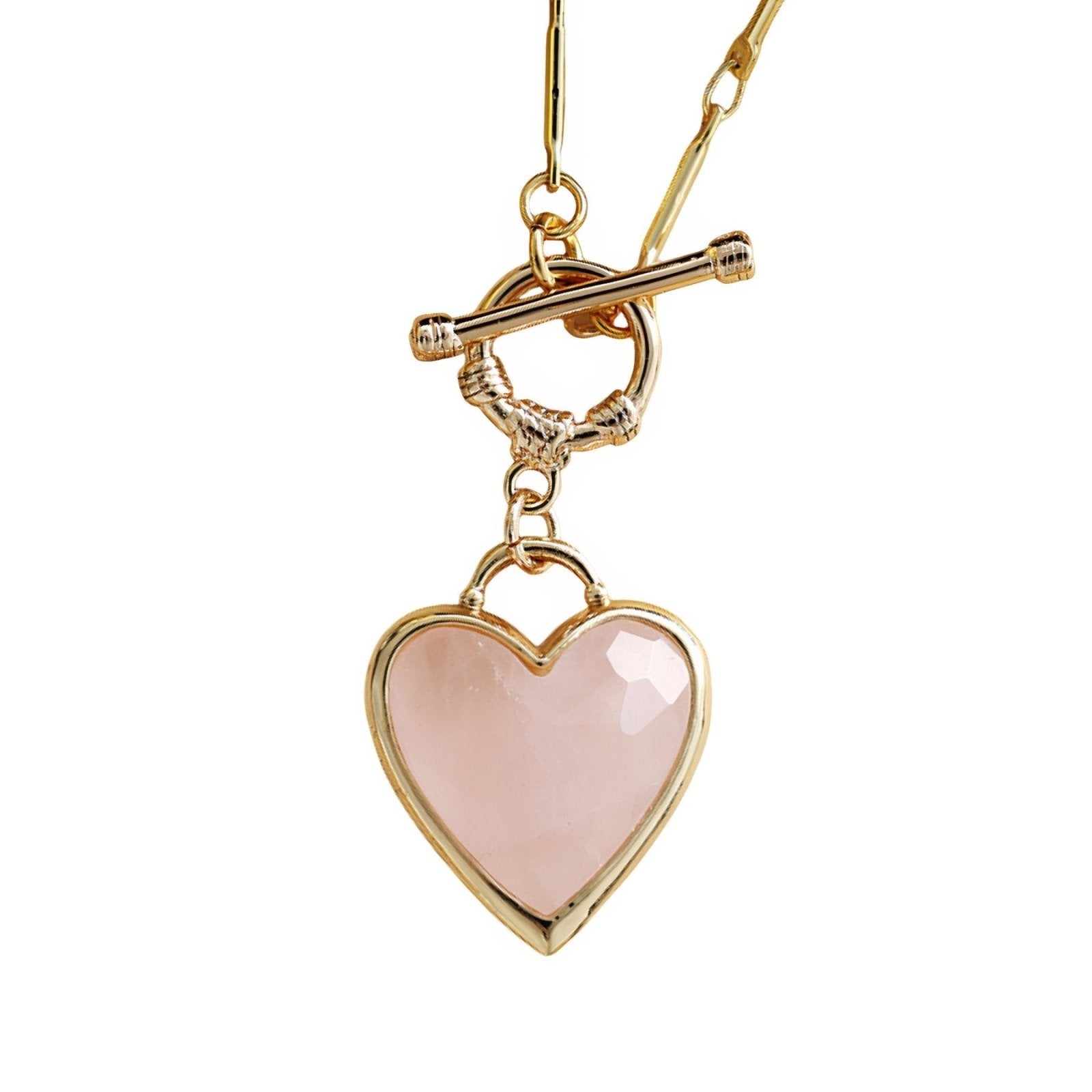 Collier romantique en pierres naturelles, pendentif cœur doré pour femme, style bohème