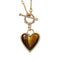 Collier romantique en pierres naturelles, pendentif cœur doré pour femme, style bohème
