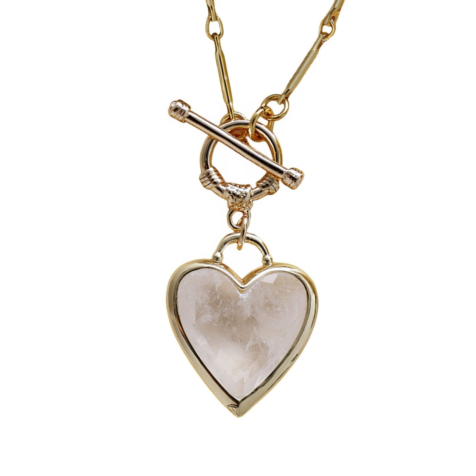 Collier romantique en pierres naturelles, pendentif cœur doré pour femme, style bohème