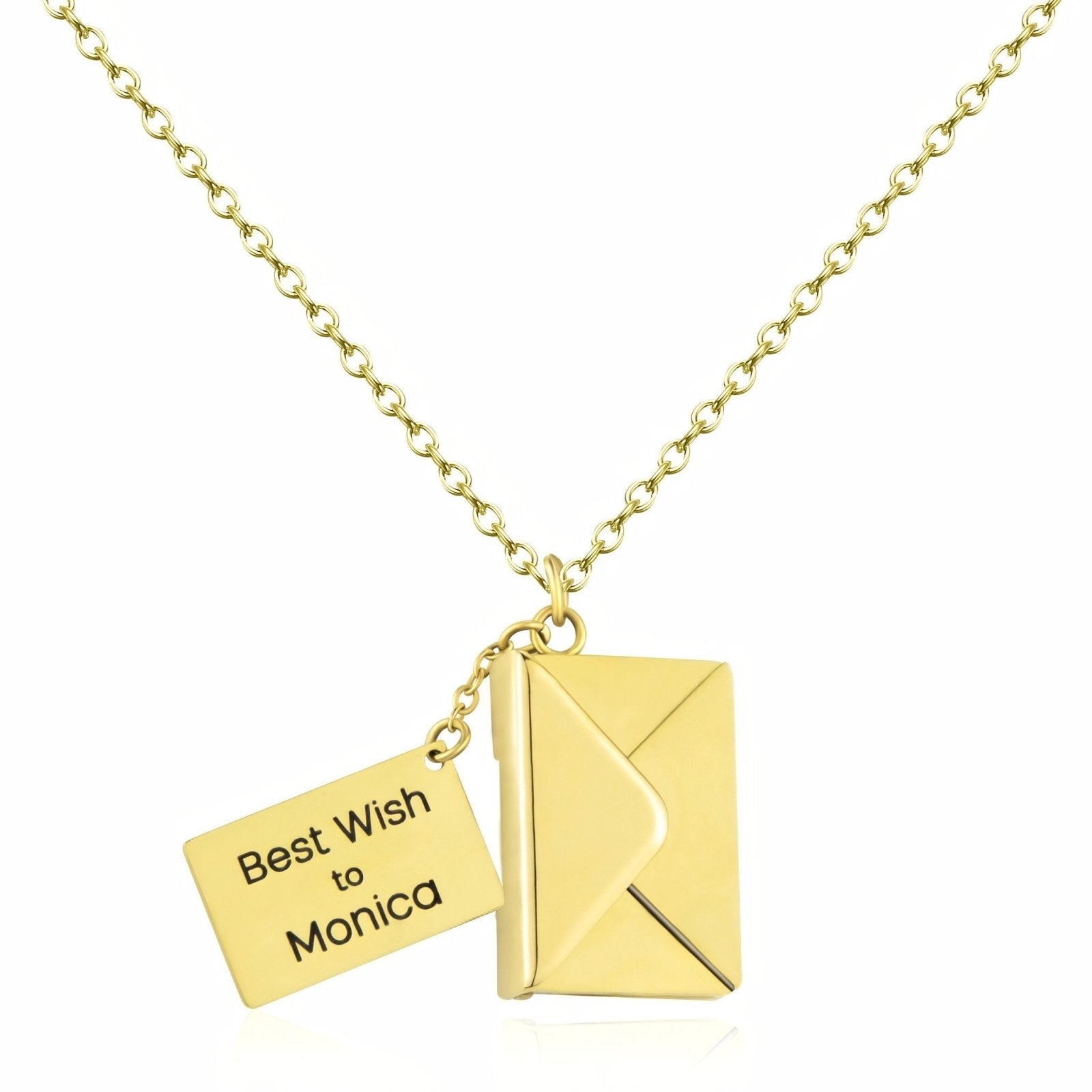 Collier romantique, pendentif enveloppe personnalisable, pour femme, modèle Mystère