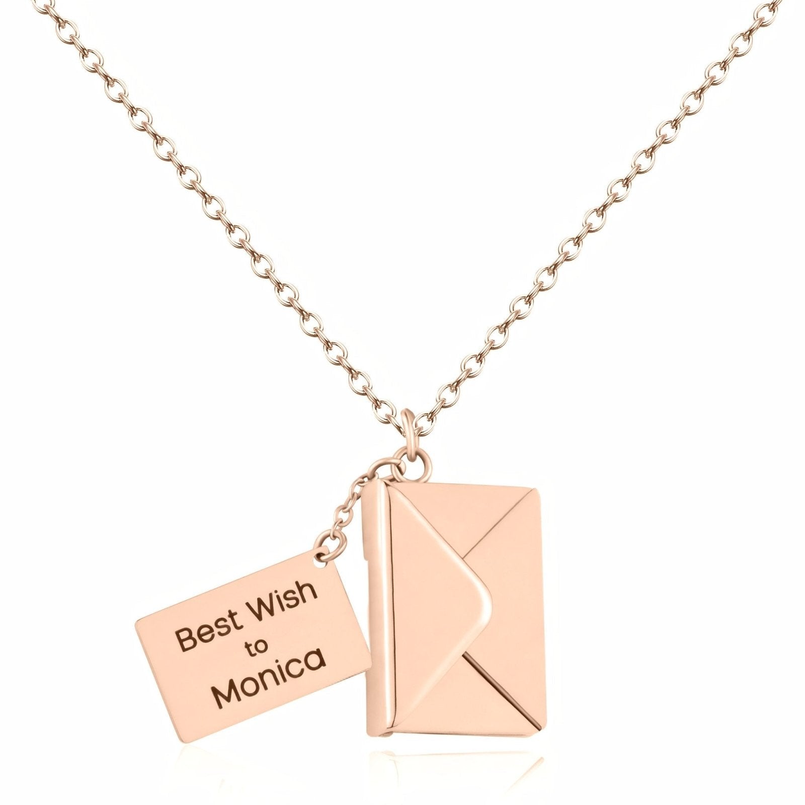 Collier romantique, pendentif enveloppe personnalisable, pour femme, modèle Mystère
