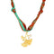 Collier ruban floral pour femme, en acier inoxydable, pendentif feuilles de ginkgo avec perles