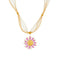 Collier ruban tournesol pour femme, en acier inoxydable, pendentif floral violet et blanc