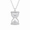 Collier sablier pour femme, en argent 925, pendentif scintillant au style minimaliste