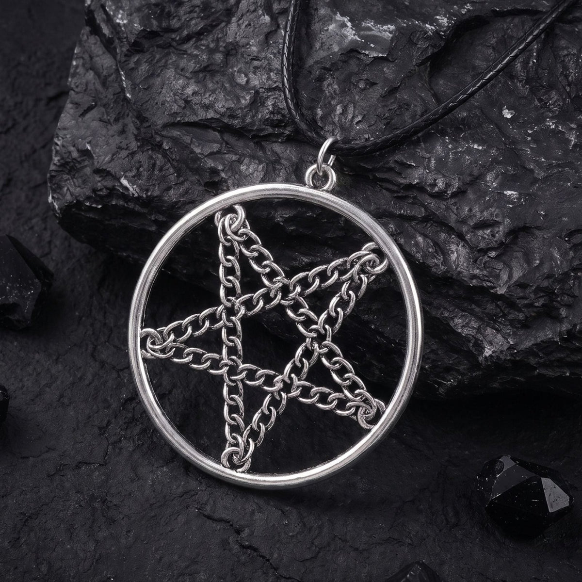 Collier satanique pentagramme unisexe, en alliage de zinc, style gothique